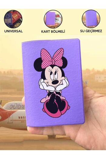 Cekuonline Minnie Purple Vinlex Passport Cover Compatible with All Country Passports
