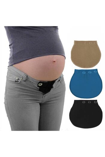 Pimobile Maternity Pants Waist Extender-Pants Extender for Women Blue-beige-black 3 Colors
