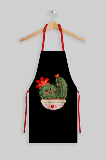 AYSHOME Brown Cactus Pattern Kitchen Apron