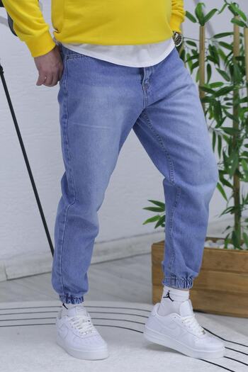 WAFRA Men's Elastic Waist Boyfriend Jeans 656