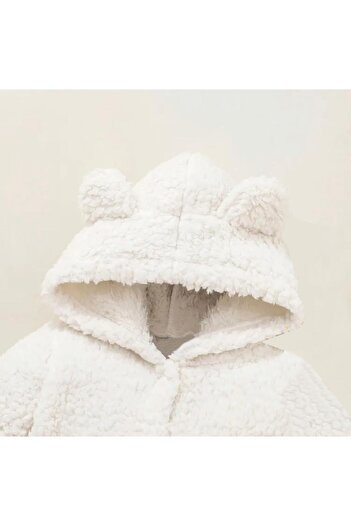 Bubito Kışlık Tatlı Kapşonlu Bebek Peluş Welsoft Tulum