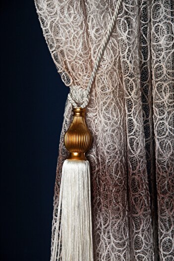 Baytekin New Fashion Curtain Accessory Tassel Model Braçol Curtain Retractor White