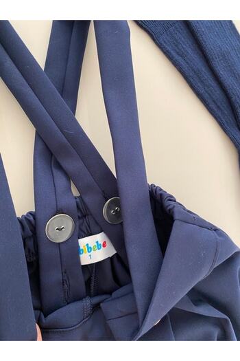 tubibebe Navy Blue Shorts, Salopet + Bow Tie + Socks