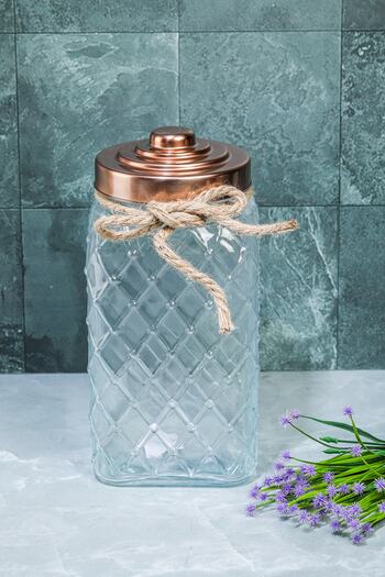 Wonder Luxury Special Design 30 Cm 4.5 Lt Gift Nostaliji Glass Jar Storage Container