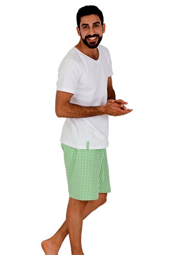 TheDon Family Men's Poplin Shorts Combed Cotton T-Shirt Set Pattern 4