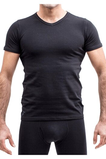 TheDon The Don Organic Blended V-neck Half-Sleeve Men's T-shirt Black