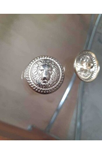 İMREN AKSESUAR 1.5 cm Bottom Leg Hanger Coated Metal Button with Lion Figure 6 Pieces