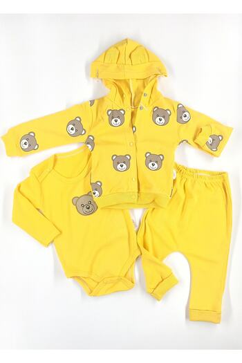 Nayinom Hobbe Baby Yellow Teddy Bear Baby Set - 3-6-9 Months