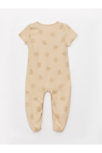 LC Waikiki Printed Short Sleeve Crew Neck Jumpsuit for Baby Boy
