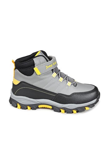 Jump 27788 Gray - Neon Yellow Unisex Children's Daily Thick Sole Sneaker Sports Boots