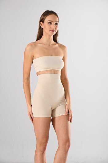 Miss Fit 34313 Women's Skin Extra High Waist Stomach Silicone Anti-Slip 1 Size Slimming Boxer Corset