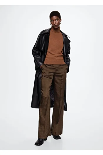 MANGO Woman Patterned Satin Trousers