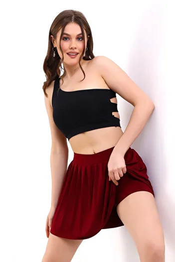 winmoda Women's Pleated Tennis Skirt with Leggings / Tennis Skirt