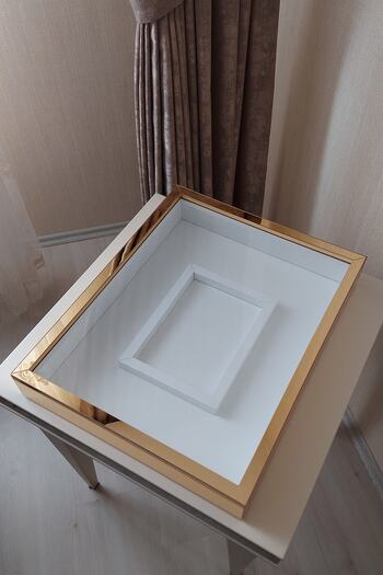 Verda Çerçeve 40x50 Cm Gold Plexi Rose Memory Frame!Frame with Photo Section Without LED!Rose Memory Frame