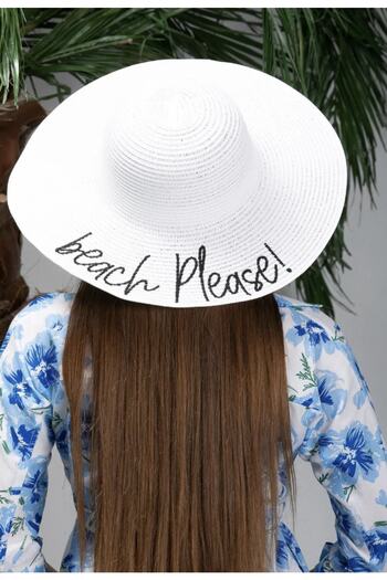 owow Пляжний капелюх з написом «Beach Please»