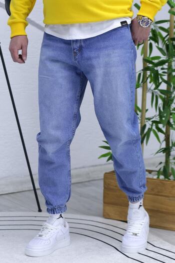 WAFRA Men's Elastic Waist Boyfriend Jeans 656