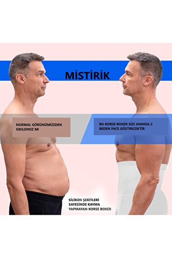 MİSTİRİK Danni Regional Firming and Shaping Men's Boxer Corset White Color
