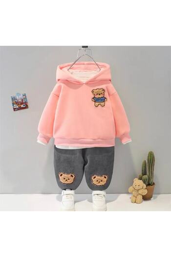 Bubito Elegant Hooded Baby Set with Toy Bear Image