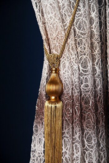 Baytekin New Fashion Curtain Accessory Tassel Model Braçol Curtain Retractor Gold