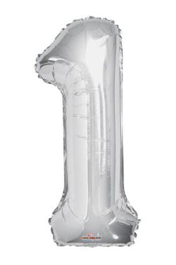 Aşkın Parti Evi Number 1 Silver Balloon 1 Silver Balloon 100 Cm