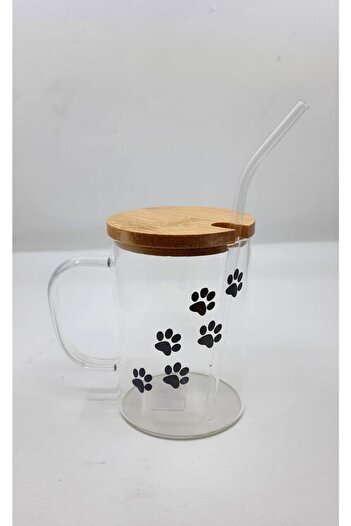 SERAMİKCİ Glass Mug with Straw Qedı0002