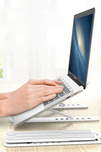 Buffer ®   Adjustable Plastic Laptop Support Base Foldable Portable Laptop Stand Heighten