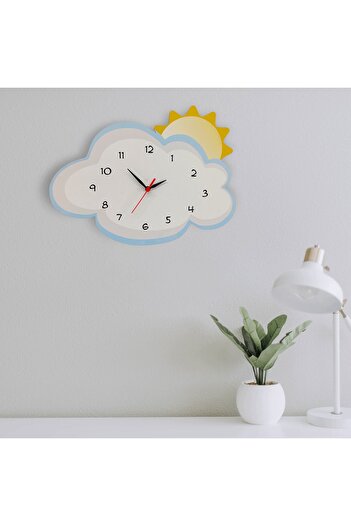 CajuArt Sun Behind a Cloud Decorative Kids Room Wall Clock