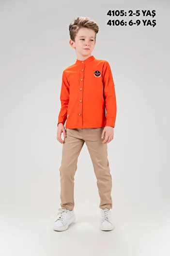 Esterella Boy/folding Sleeve/man Collar/shirt Suit