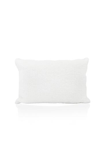 The Mia Teddy Plush Pillow White 37x55 Cm