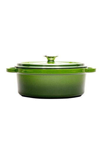 Sürel Aroma Lid Green Round Cast Pot 24 Cm