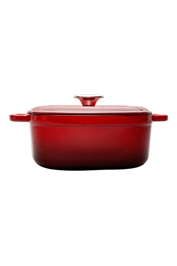 Sürel Aroma Lid Red Square Deep Cast Pot 24x24