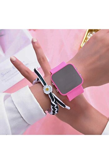 pullmarkt Unisex Led Kol Saati Silikon Kordon