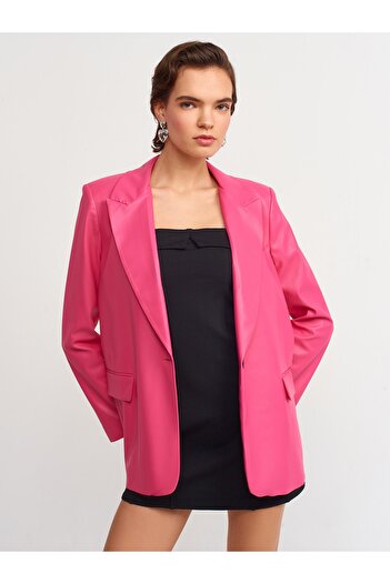 Dilvin 6871 Leather Jacket-fuchsia