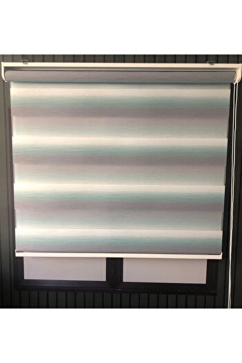 Lotus Curl Water Green Gray Color Transitional Zebra Roller Blinds-Kitchen- Living Room-Lounge - Curl3