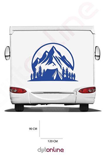 Dijitonline Autocolant pentru camping pentru rulotă - Autocolant pentru cort de camping - Autocolant pentru munte și pădure - 120x90 cm