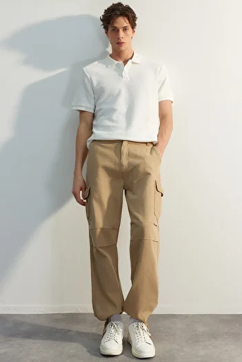 Trendyol Collection Limited Edition Mink Loose Fit Tie-Up Cargo Pants Tmnss23Pl00035