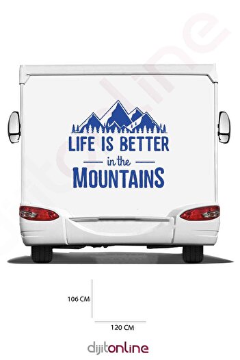 Dijitonline Autocolant Caravană - Autocolant Munte - 120x106 Cm