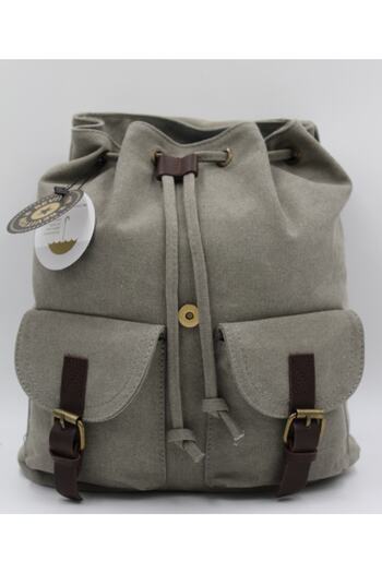 Bevitton Canvans Fabric Unisex Medium Size Gray Imported Backpack 5340