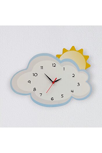 CajuArt Sun Behind a Cloud Decorative Kids Room Wall Clock