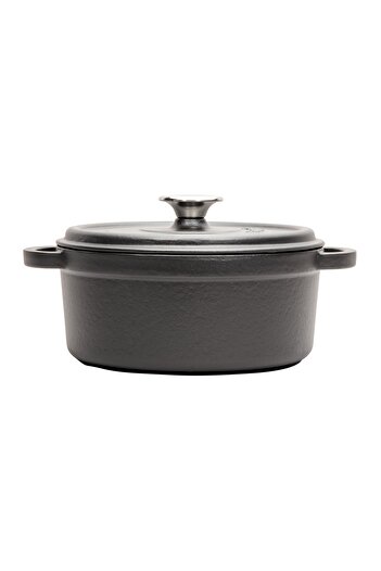 Sürel 24 cm Black Aroma Lid Round Deep Pot