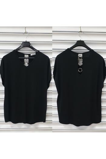 Esina Women's Viscose Blouse with Back Hoop Detail