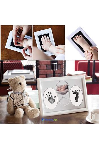 Technojet 1pcs Baby Hand Footprint Souvenir Set Ink Non-Contact Non-Toxic Newborn Compatible