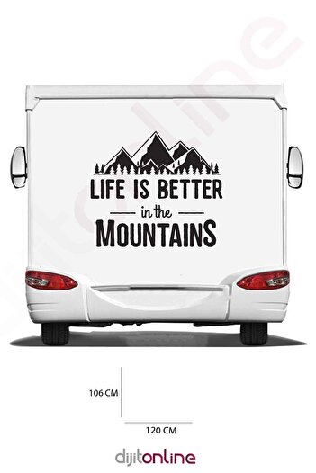 Dijitonline Autocolant Caravană - Autocolant Munte - 120x106 Cm