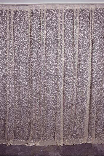 AKÇA TEKSTİL Bush Model Mink Color Single Wing Ready-made Planted Pleated Background Curtain 300*260 Cm