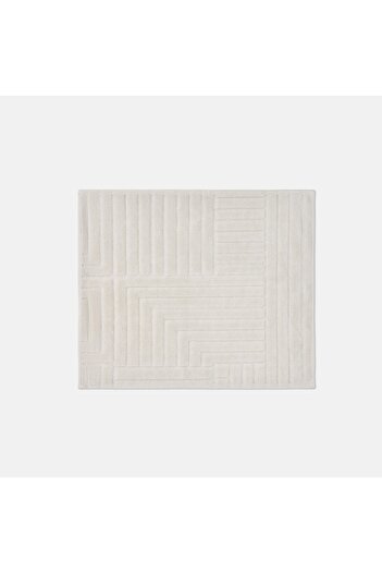 Bluenity Street Doğal Pamuklu 2'li Banyo Kilimi 60xx100 50x60 Cm Beyaz