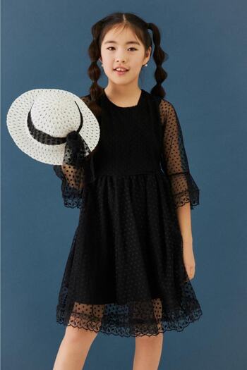 Perendi Girl's Dress - Hat and Belt Detailed