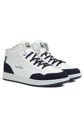 Benetton ® |   Bn-30869 - 3471 White Navy Blue - Ανδρικά αθλητικά παπούτσια