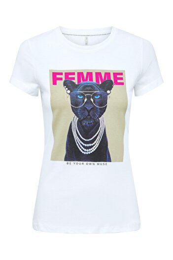 ONLY Cat Patterned T-Shirt 15291975