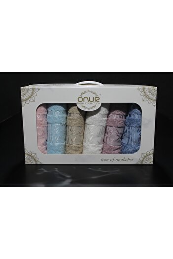 Onur 50 X 90 Bamboo Hand Face Towel 6 Pieces Boxed