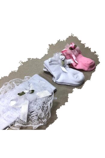 neocotton Baby Girl Floral Bandana and Socks Set (2 Pieces)